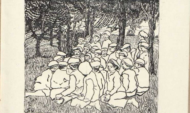 Fragment ilustracji Sary Lipszycowej do "Mośków, Josków, Sruli" Janusza Korczaka
